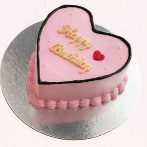 Pink heart cake